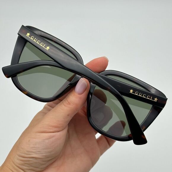 BRAND NEW GUCCI GG1169S 003 Havana/Green Women Sunglasses - Picture 9 of 12